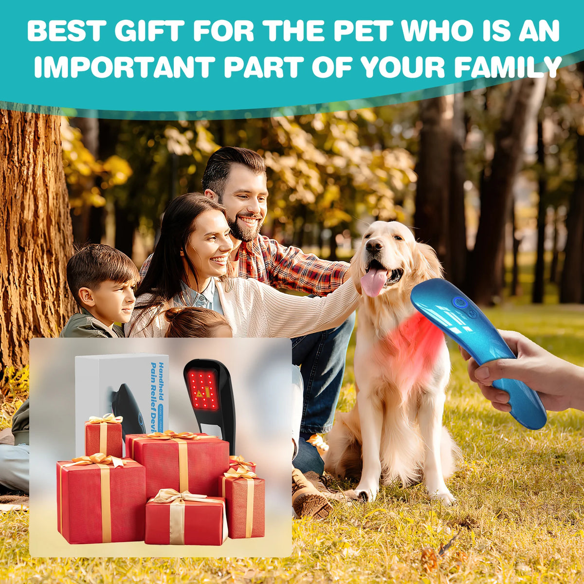 Pet Red Light Therapy Device for Dogs Cats Cold Laser Pain Relief Machine 18 Diodes 620nm Wavelength Veterinary Infrared Joint Muscle Rehabilitation Wand Portable Healing Massager Home Pet Care Supplies