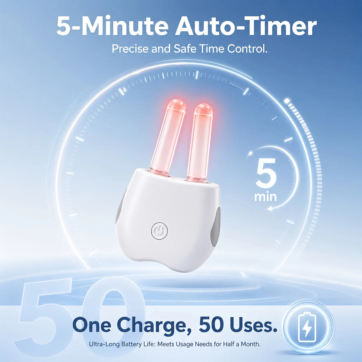 630nm Red Light Nasal Care Device Portable Rechargeable Nose Light Therapy with 5 Minute Auto Timer Adjustable Nasal Tubes Lightweight 14g USB Charging for Daily Nasal Comfort Dry Nose Care Home Travel Adults Personal Wellnes