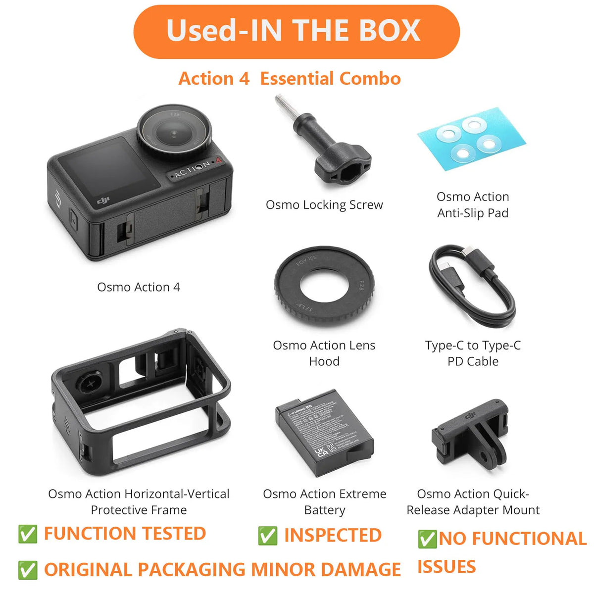 DJI Osmo Action 4 Used Waterproof 4K Action Camera