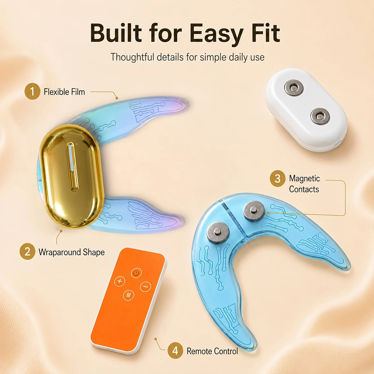 EMS Eye Massager for Women Wireless LED Eye Care Device Reusable Electric Under Eye Lift Patches, 3 Modes 3 Intensity Levels, 9 Comfort Settings for Dark Circles, Puffiness, Fine Lines, Firming, Portable Daily Eye Relaxation