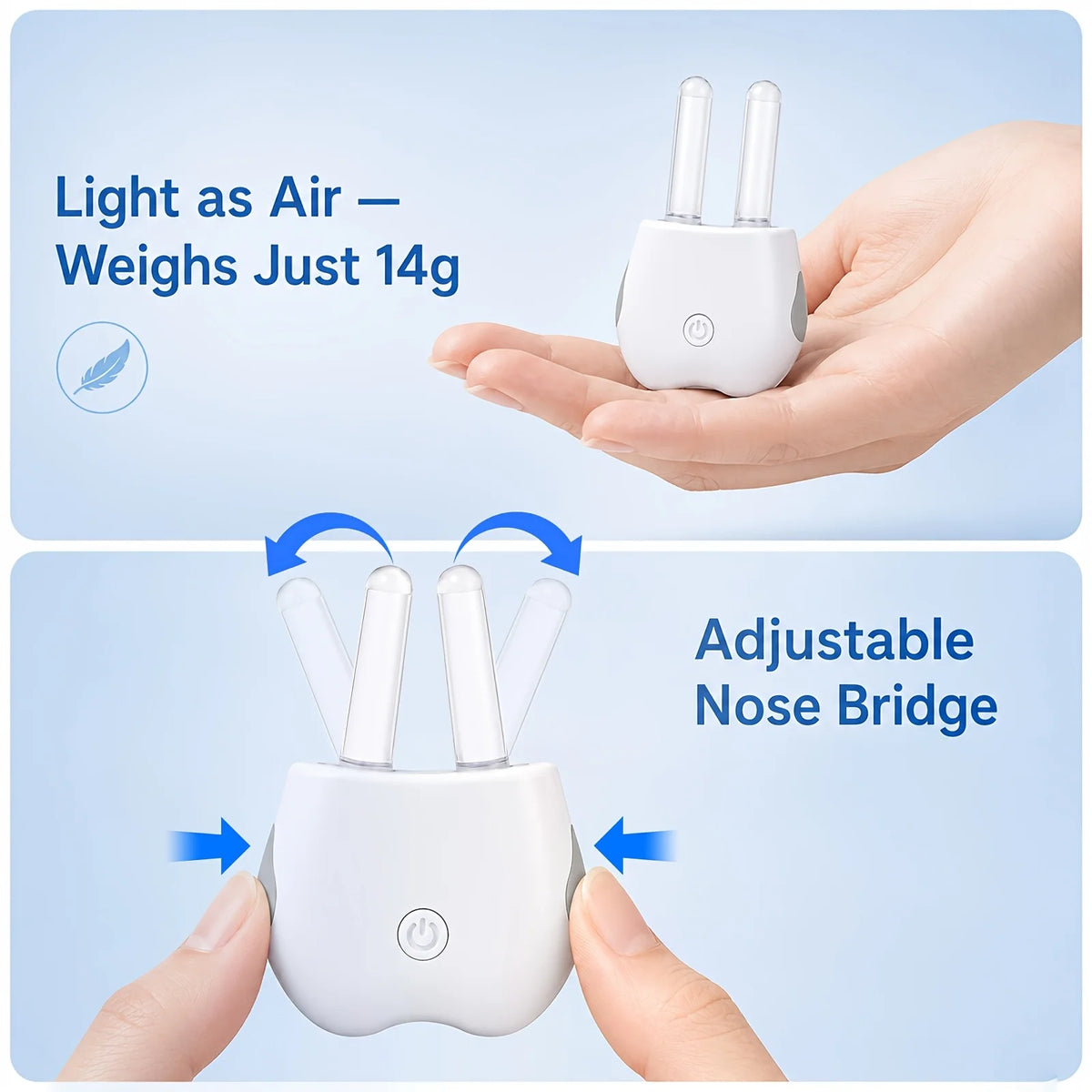 630nm Red Light Nasal Care Device Portable Rechargeable Nose Light Therapy with 5 Minute Auto Timer Adjustable Nasal Tubes Lightweight 14g USB Charging for Daily Nasal Comfort Dry Nose Care Home Travel Adults Personal Wellnes