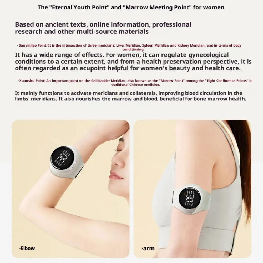 Electric Wrist Massager Tens EMS Pulse Red Light 8 Modes 30 Levels for Tenosynovitis Muscle Fatigue Relief Health Care