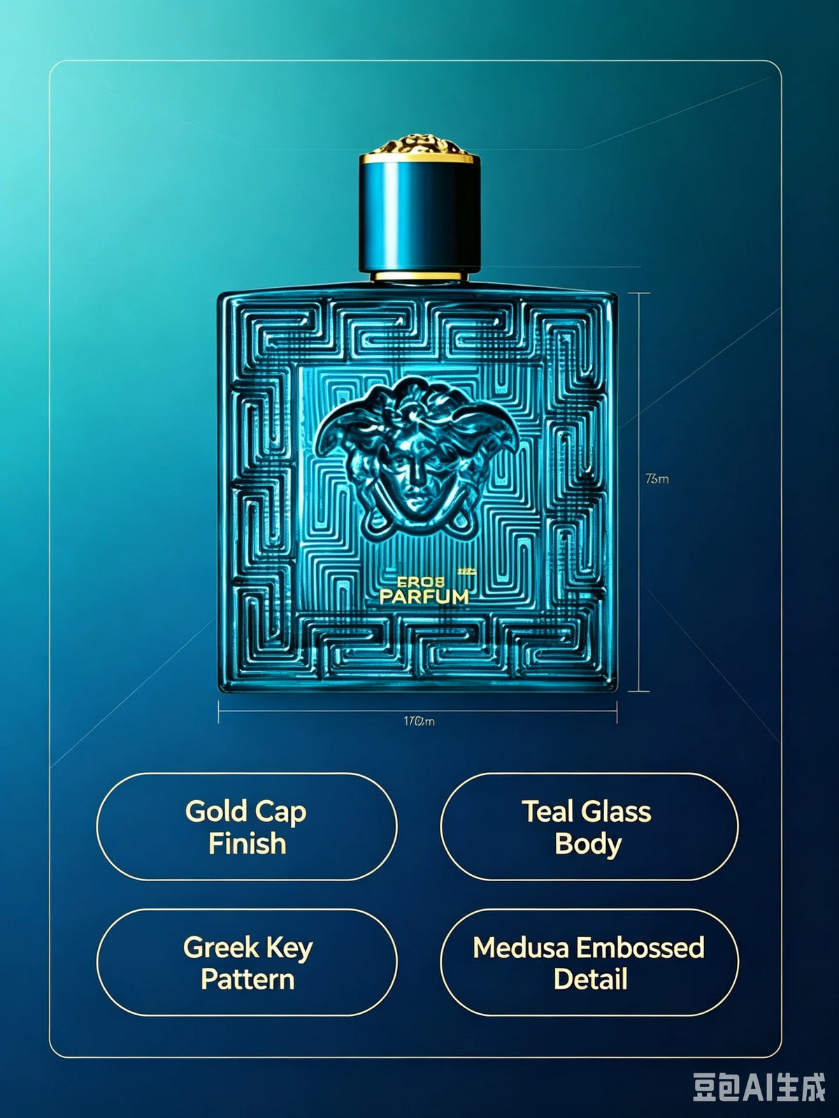 Versace Pour Homme Eros 3.4 Fl Oz 100ml, Fresh Woody Aromatic Mint Vanilla Men's Cologne with Apple Cedarwood Amber Musk, Long Lasting Intense Scent for Office Date Night Casual All Seasons, Luxury Gift for Him Same Authenti