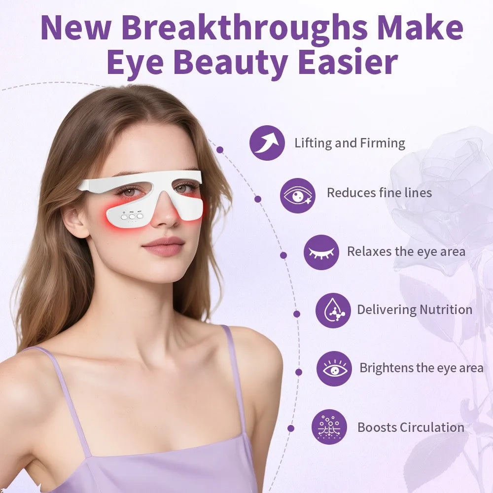 Red Light Eye Massager, Eye Relaxation Massager for Fading Dark Circles Smoothing Fine Lines Around the Eyes Beauty and Eye Care