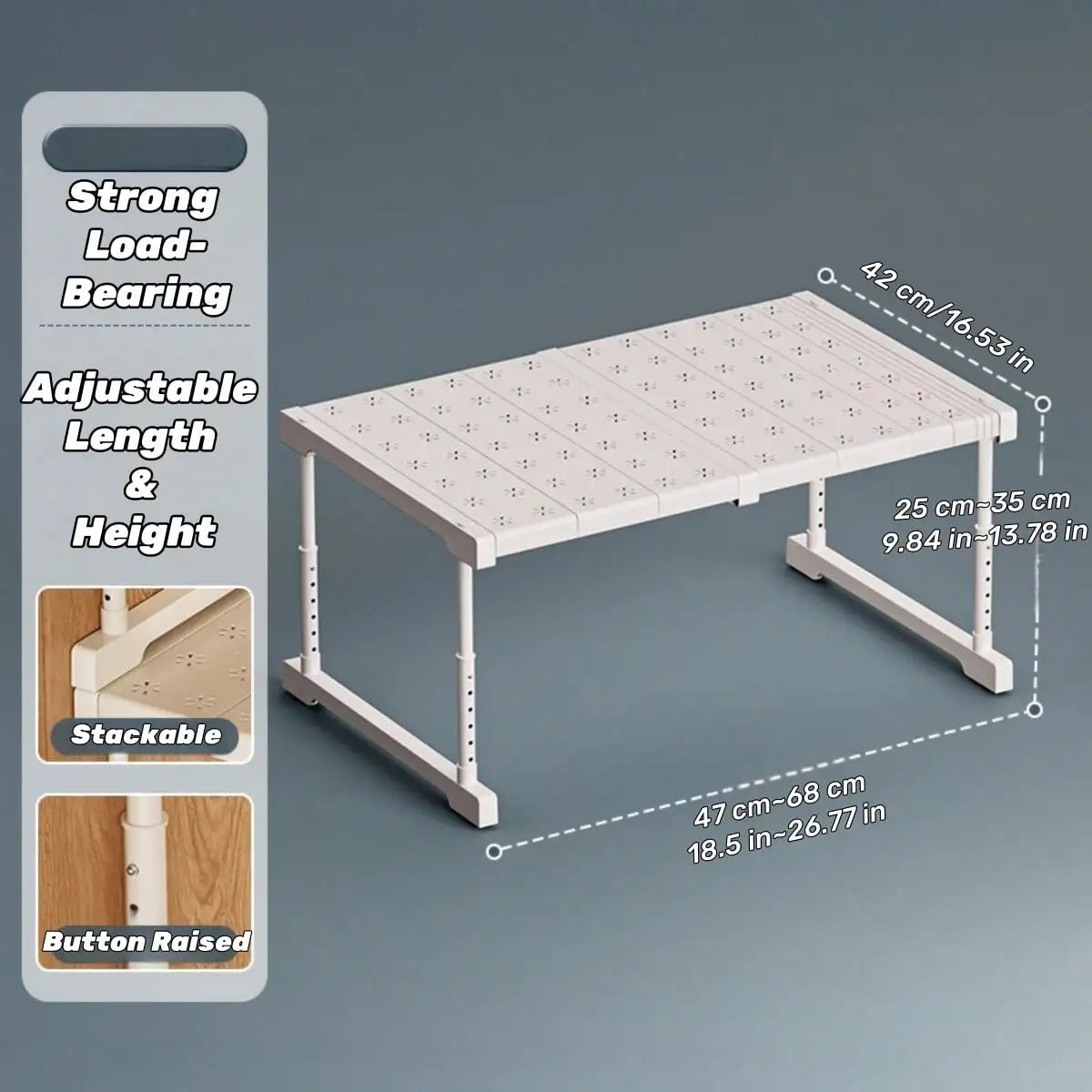 Expandable Closet Tension Shelf Modern White Metal Wardrobe Storage Rack Organizer Unit Height Adjustable DIY Cupboard Dividers Separators For Kitchen Bathroom Bedroom Cabinet Housewarming Gift