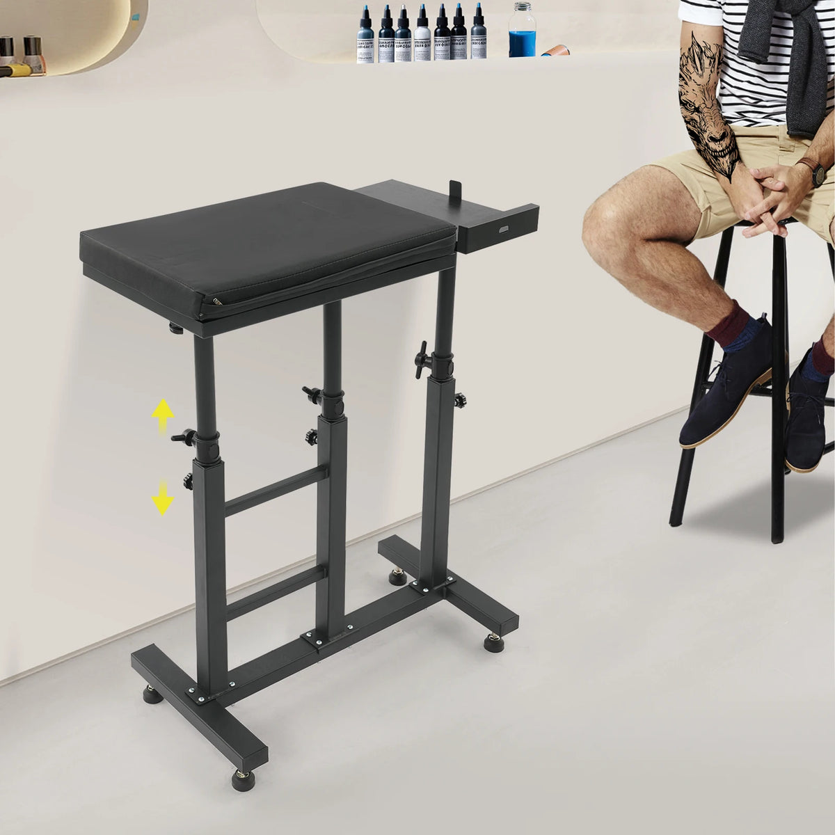 65*35*98cm Versatile Work Station, Freestanding Arm Rest Stand, Adjustable Armrest Stand for Home, Studio, Beauty Salon