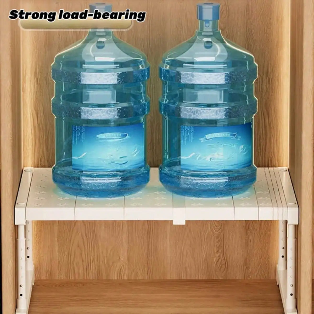 Expandable Closet Tension Shelf Modern White Metal Wardrobe Storage Rack Organizer Unit Height Adjustable DIY Cupboard Dividers Separators For Kitchen Bathroom Bedroom Cabinet Housewarming Gift