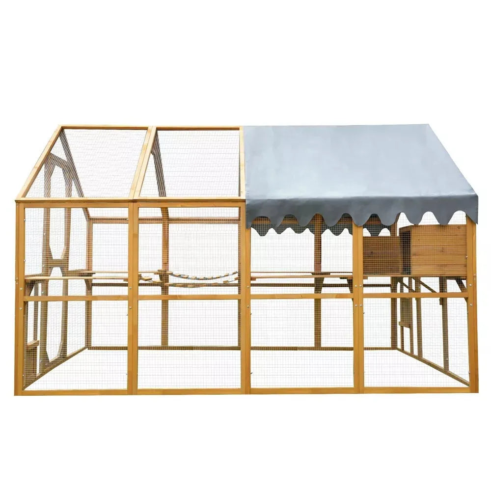 Large Outdoor Cat Enclosure 110 Inch Playpen Multi Platform Indoor Outdoor Waterproof Cat House Backyard Garden Pet Cage for Kittens And Small Cats