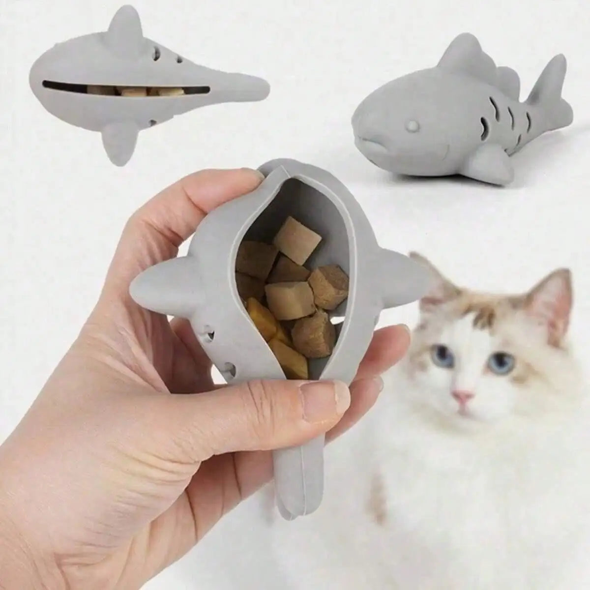 Silicone Fish Shaped Slow Feeder Puzzle Toy, Trains Pet Biting Strength, Funny Cat/Dog Toy