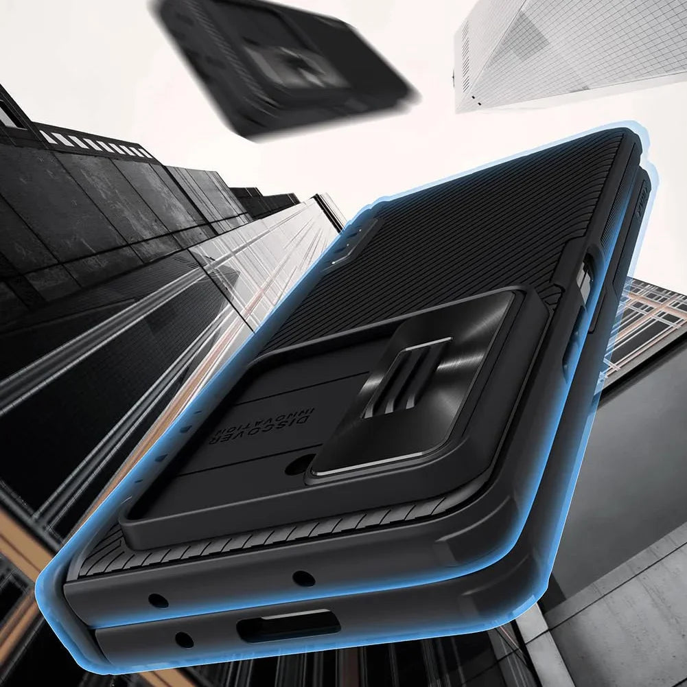 for Samsung Galaxy Z Fold 5 Case with Kickstand, Built-in Slide Camera Cover & Hinge Protection, Shockproof Non-Slip Stand Case