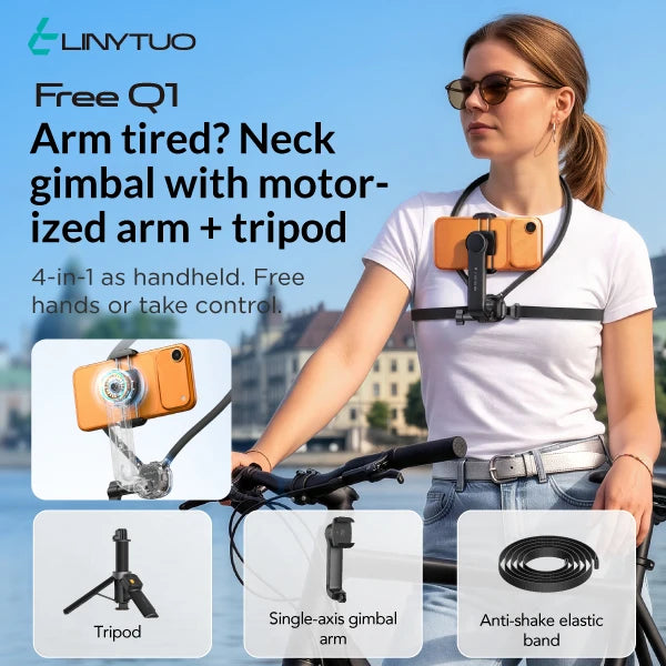 LINYTUO Magnetic Neck Phone Mount Hands Free POV Vlog Recording 360° Rotation Quick Release Neck Hanging Holder for iPhone Samsung Xiaomi