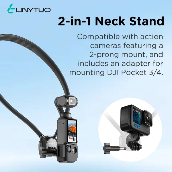 LINYTUO Magnetic Neck Phone Mount Hands Free POV Vlog Recording 360° Rotation Quick Release Neck Hanging Holder for iPhone Samsung Xiaomi