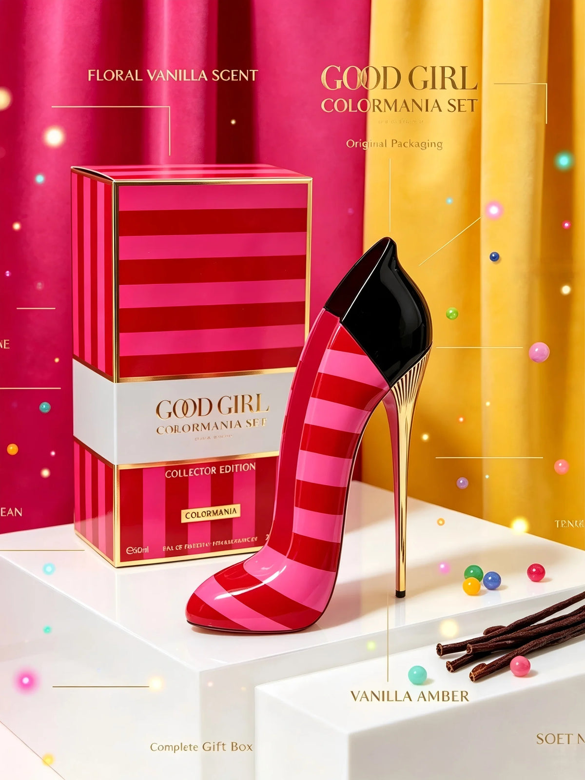 Carolina Herrera Good Girl Colormania EDP 80ml 2.7 fl.oz Women Collector Edition Floral Vanilla Tonka Bean Jasmine Perfume Long Lasting Luxury Fragrance Colorful Signature Scent Halloween Christmas Holiday Gift Single Bottle