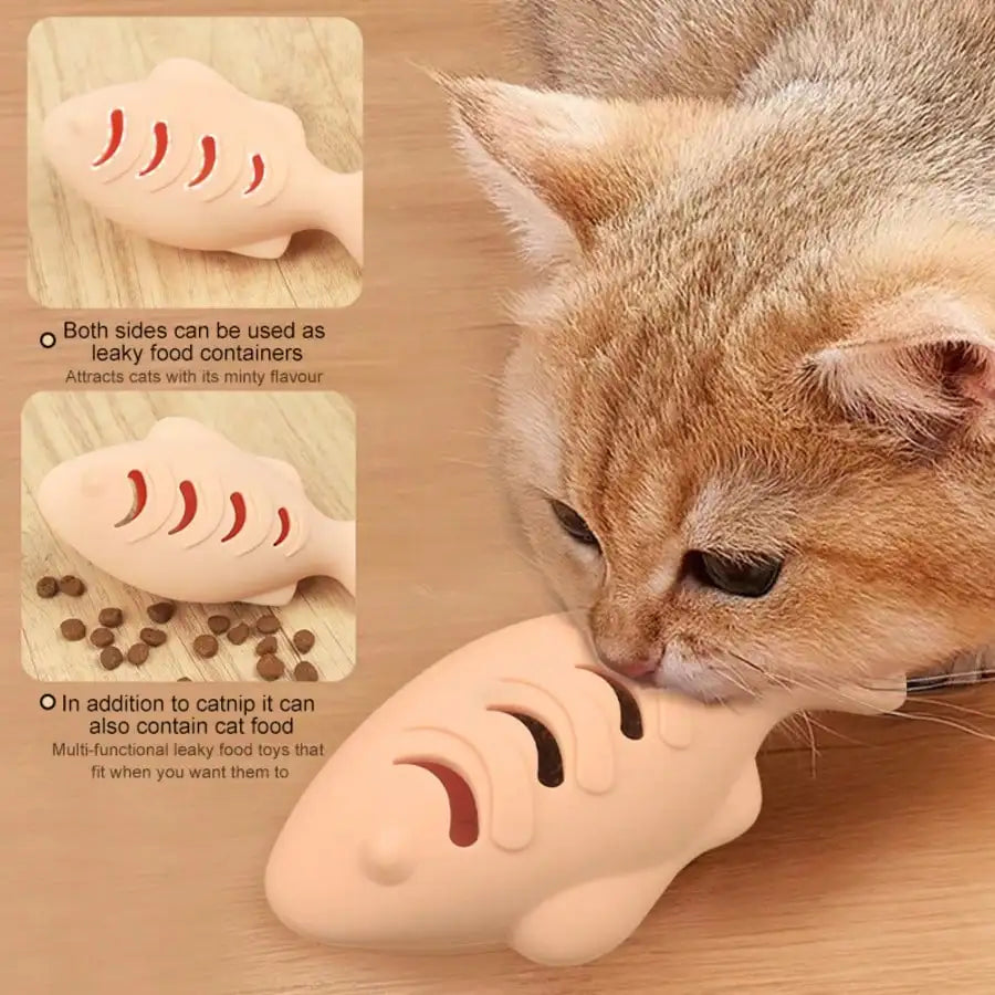 Silicone Fish Shaped Slow Feeder Puzzle Toy, Trains Pet Biting Strength, Funny Cat/Dog Toy