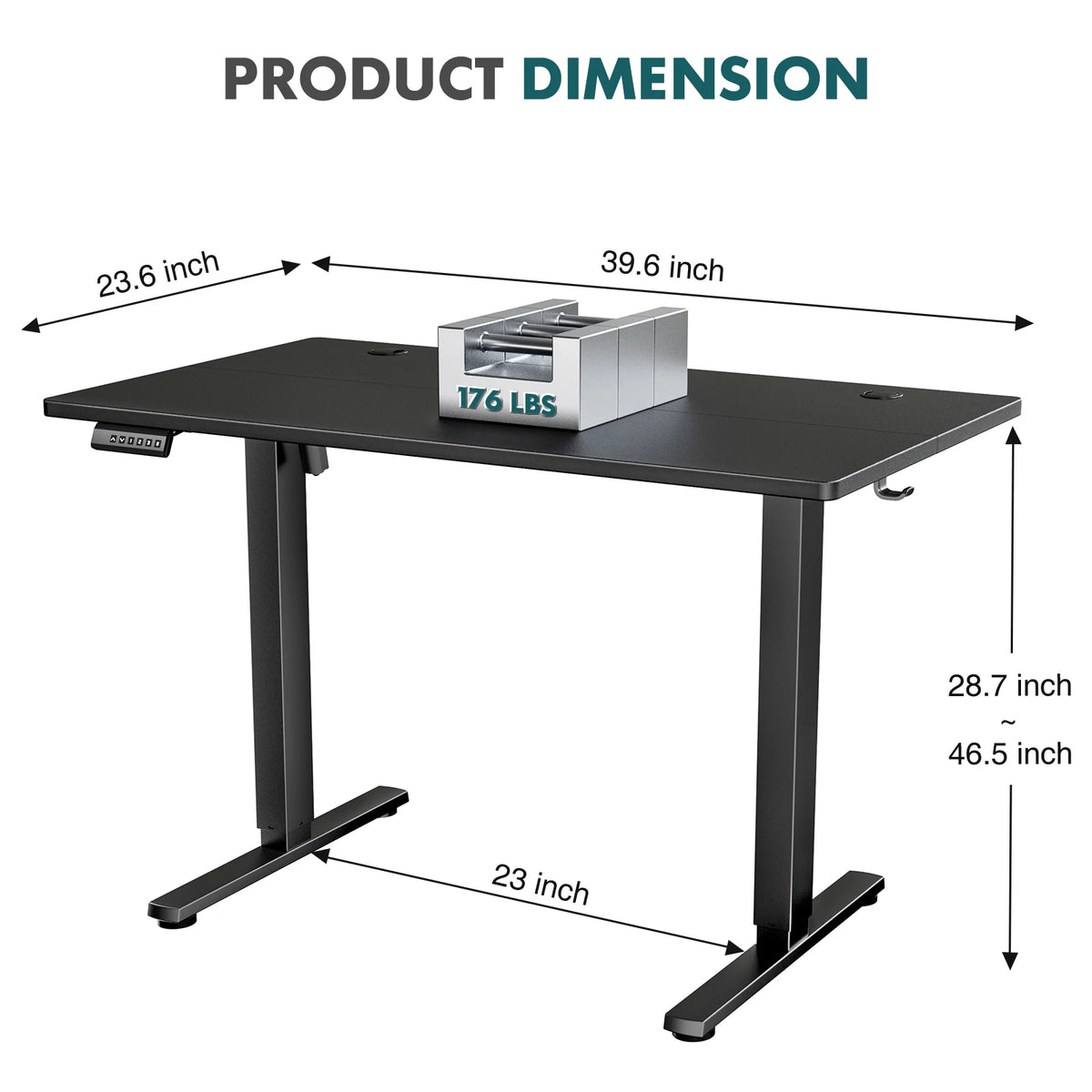 MCQ Electric Standing Desk Height Adjustable 40x24 Inch Stand Up Sit Stand Computer Desk Workstation Ergonomic Work Table