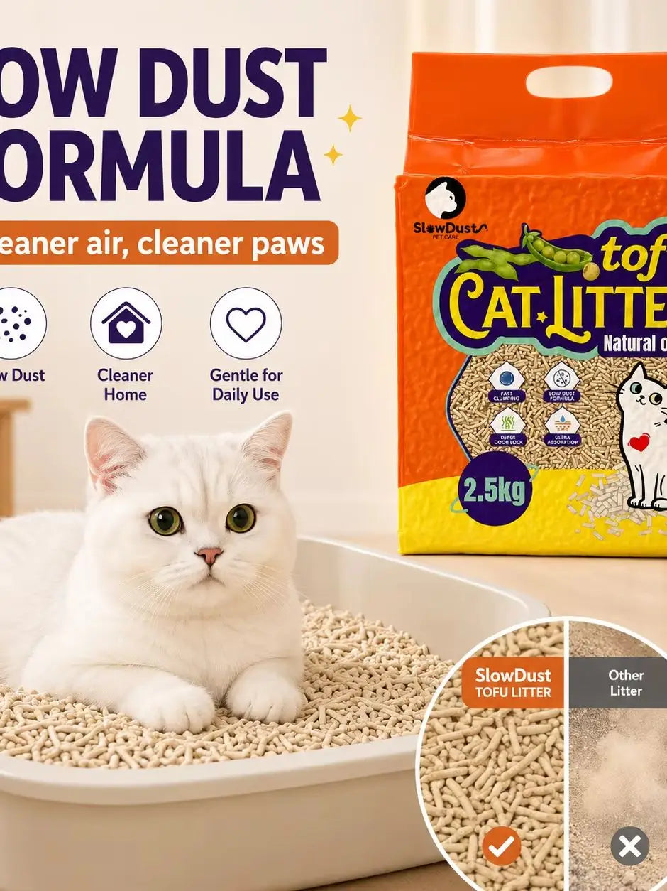 Eco Friendly Tofu Cat Litter 5 Pack 12.5kg Natural Okara Pea Fiber Plant Based Low Dust Clumping Flushable Kitty Litter