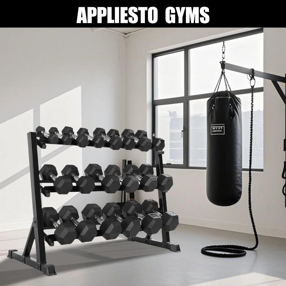Ye 1100LB Capacity Adjustable 3-Tier Dumbbell Rack for Home Gyms, 36-Inch Base Model Storage Stand