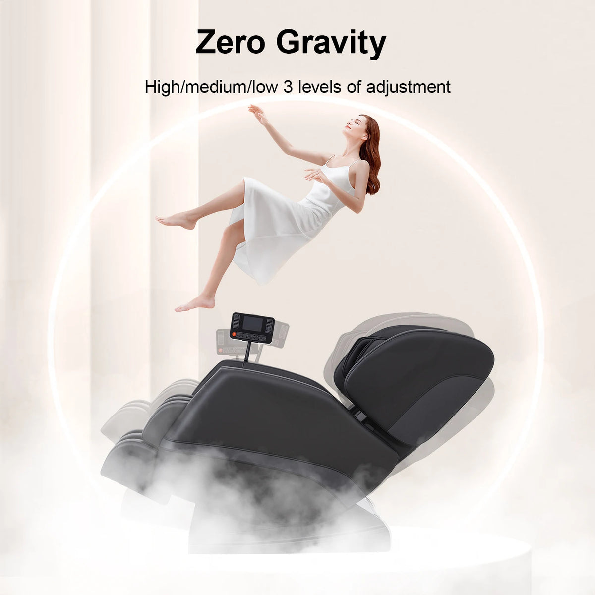 2026 New Zero Gravity Full Body Massage Chair - 10 Fixed Rollers, with Heating, Foot Massage, and Touchscreen Controls