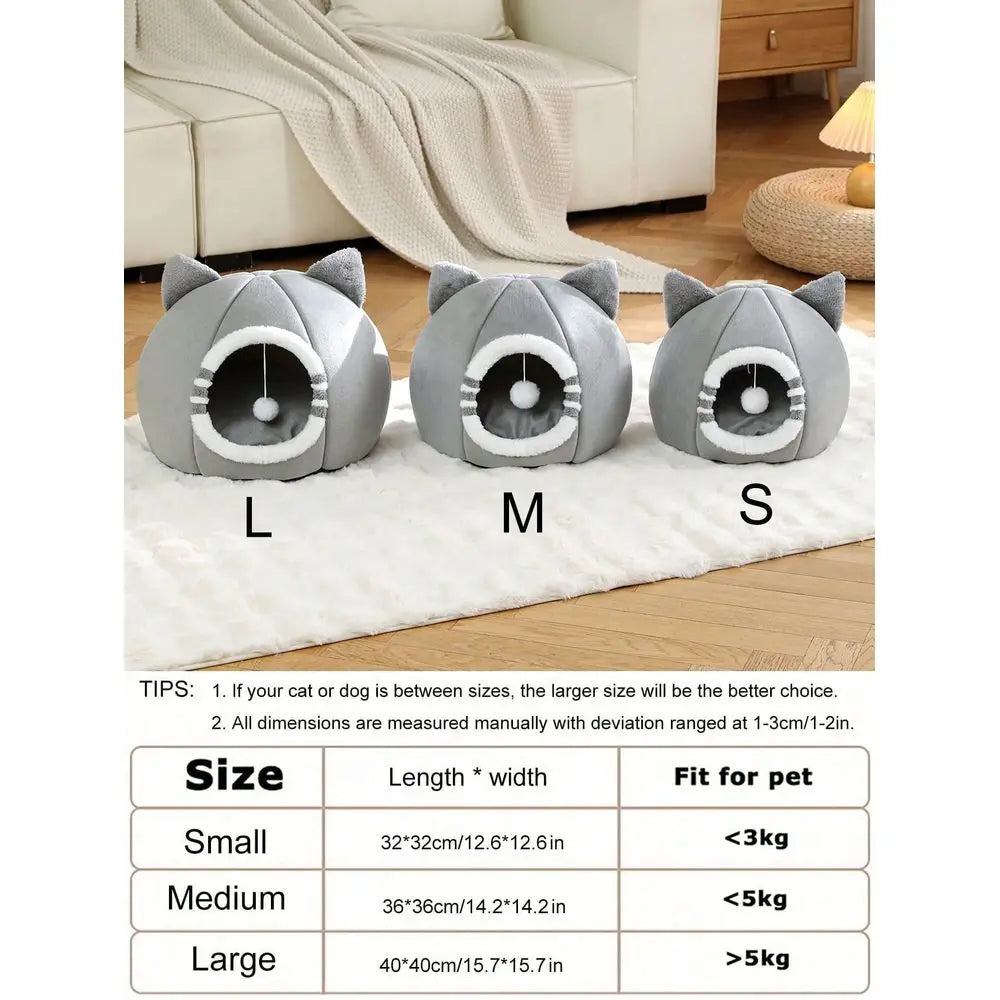 1 PC Cat Bed Kitten Bed, Washable Cat Beds For Indoor Cats, Super Soft Pet House For Puppy And Kitten With AntiSlip Bottom