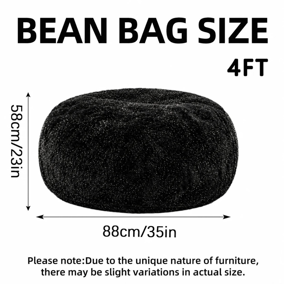 Fluffy Faux Fur Bean Bag Chair With Rebound Memory Foam