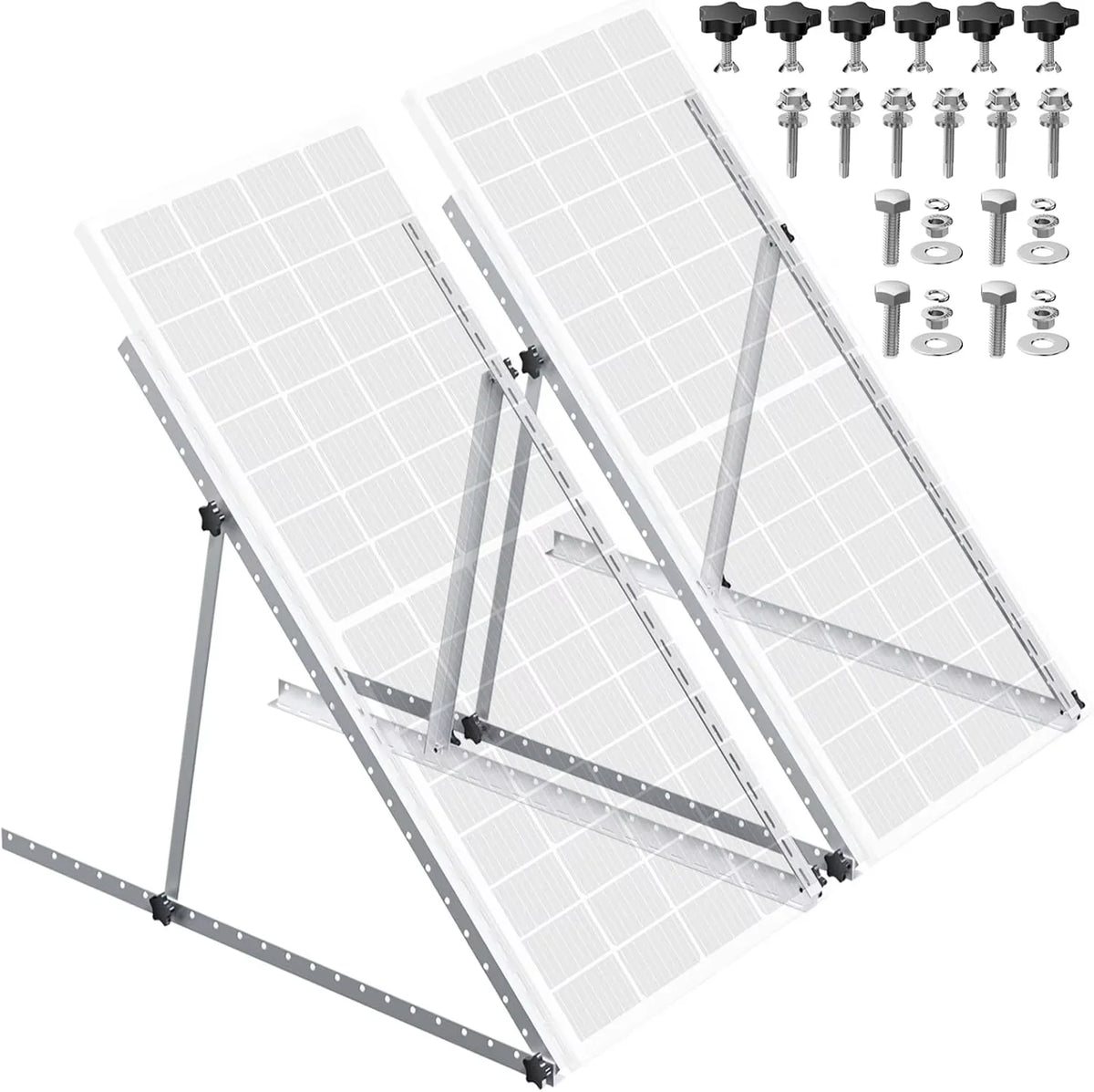 RVPOZWER 45in/47in 4PCS 2PCS 1PCS Adjustable Solar Panel Bracket Heavy‑Duty Tilt Legs Mount Stand for Roof RV Caravan Boat Off‑Grid Outdoor Solar Installation