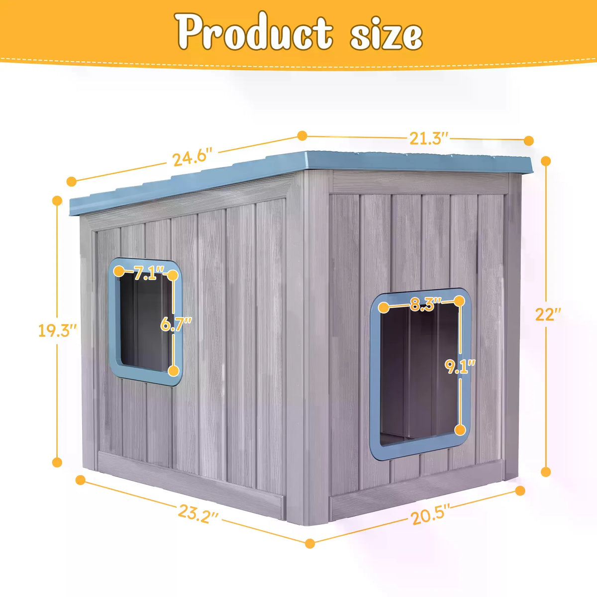 Outdoor Resin Cat House with Roof, Weatherproof Shelter for Small Pets, Stylish and Durable for Patio & Backyard,Summervibes
