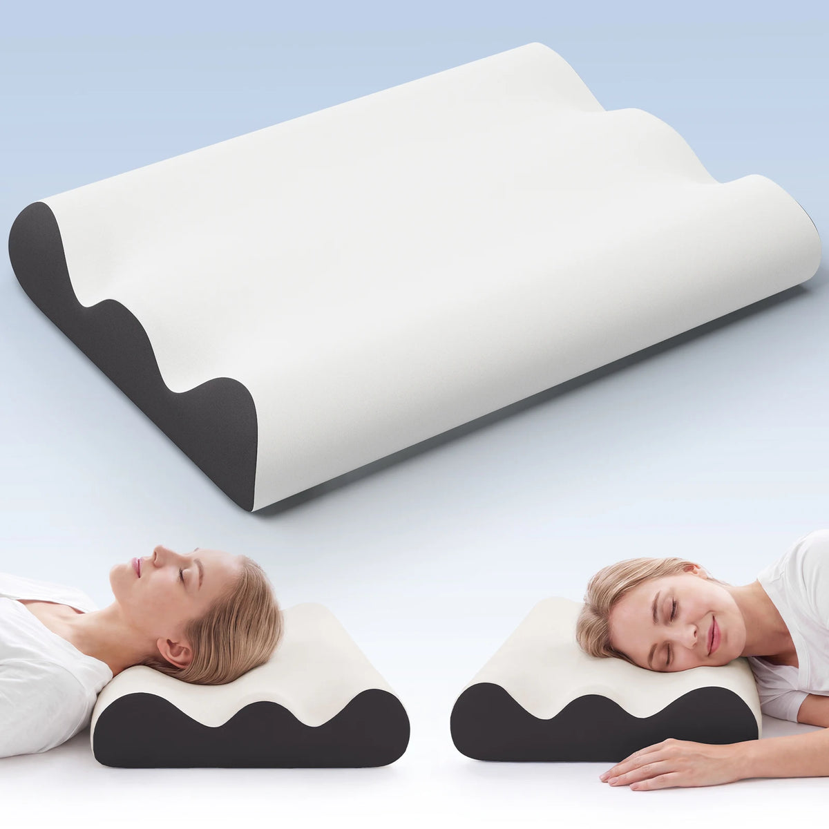 MCQ Memory Foam Cervical Pillow With Cooling Breathable Cover Ergonomic Neck Pillow Comfort Removable Washable Cover Design For Home Bedroom