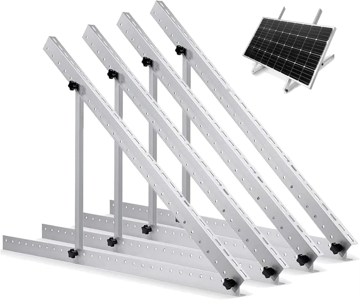 RVPOZWER 45in/47in 4PCS 2PCS 1PCS Adjustable Solar Panel Bracket Heavy‑Duty Tilt Legs Mount Stand for Roof RV Caravan Boat Off‑Grid Outdoor Solar Installation