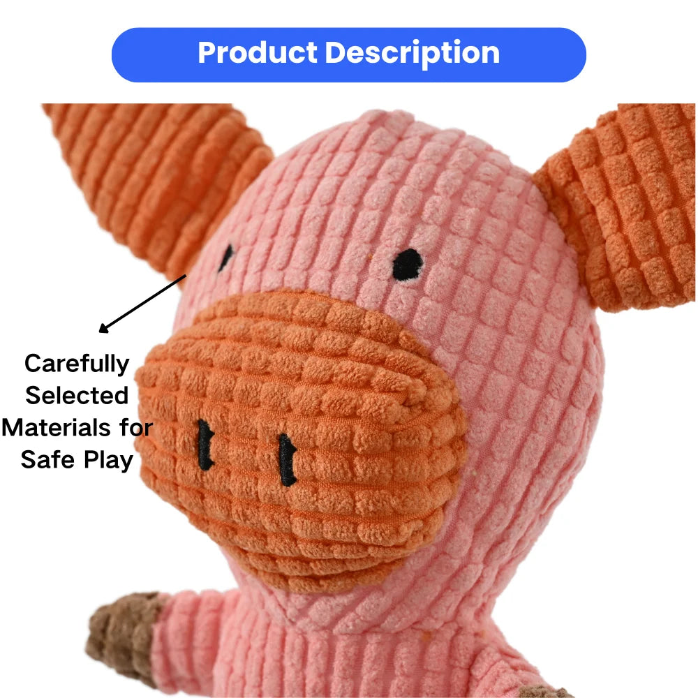 15PCS/Carton Plush Pig Dog Toy Soft Squeaky Chew Toy for Puppies Teething Teeth Cleaning Interactive Pet Toy Wholesale Pet Supplies
