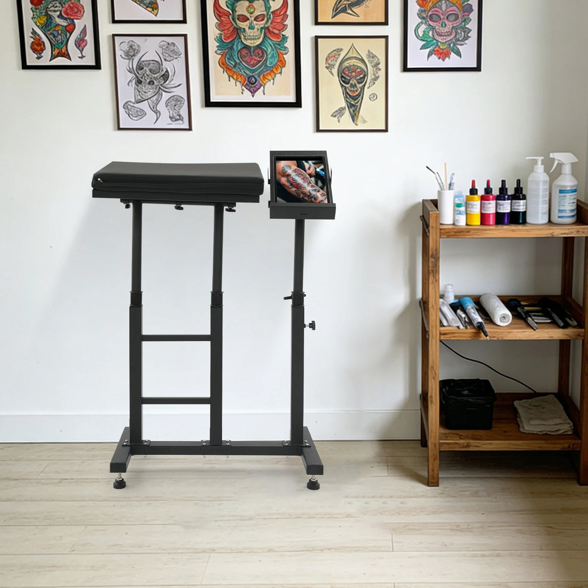 65*35*98cm Versatile Work Station, Freestanding Arm Rest Stand, Adjustable Armrest Stand for Home, Studio, Beauty Salon