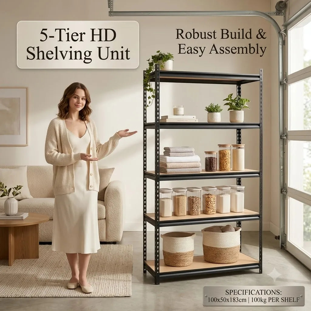 72 Inch Heavy-Duty Metal Storage Shelves, With A Load-Bearing Capacity Of 400 Pounds Per Layer, Adjustable Height, Easy Assembly For Independent Garage, Warehouse, And Office Shelves - Industrial Style Sorting Rack, Utility S