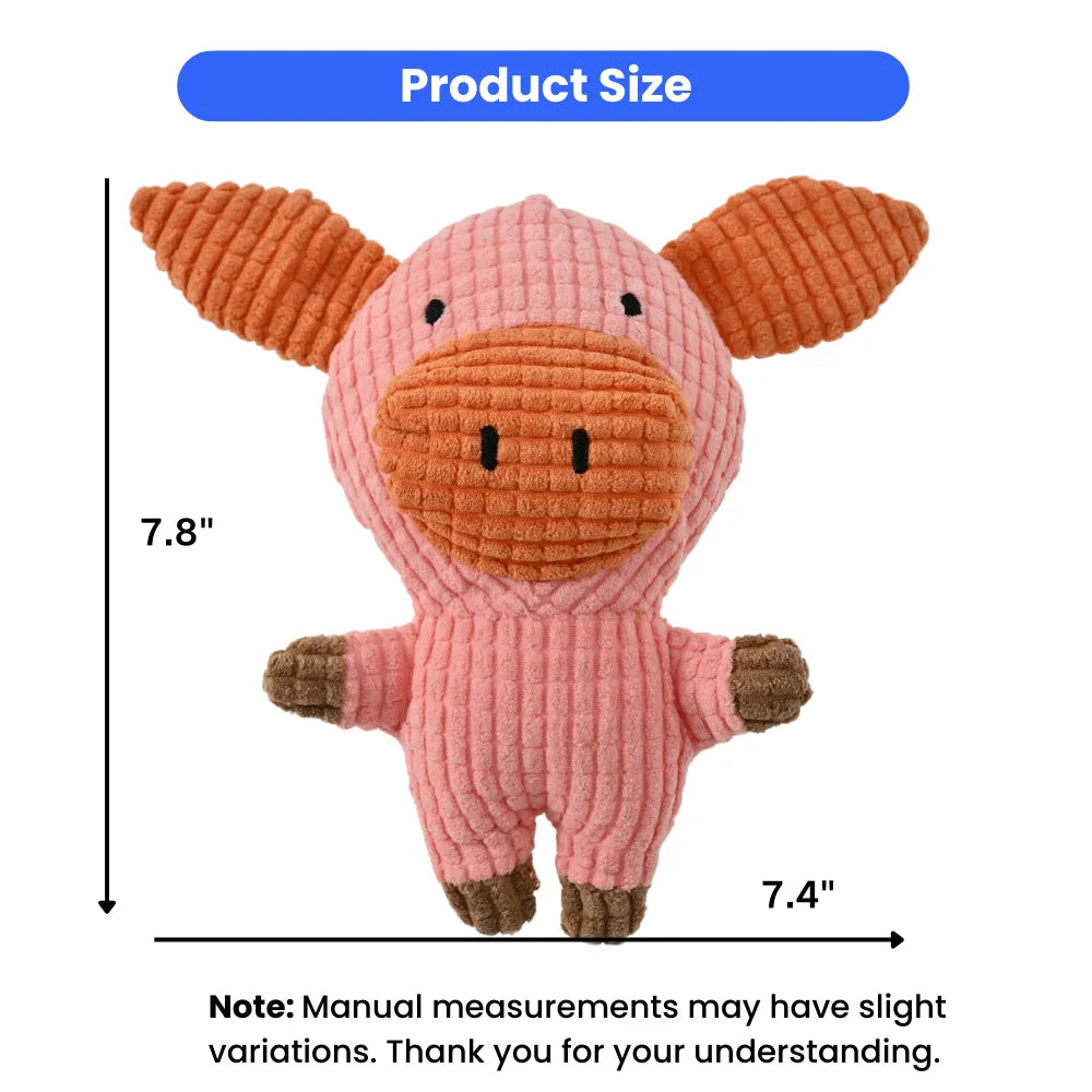 15PCS/Carton Plush Pig Dog Toy Soft Squeaky Chew Toy for Puppies Teething Teeth Cleaning Interactive Pet Toy Wholesale Pet Supplies