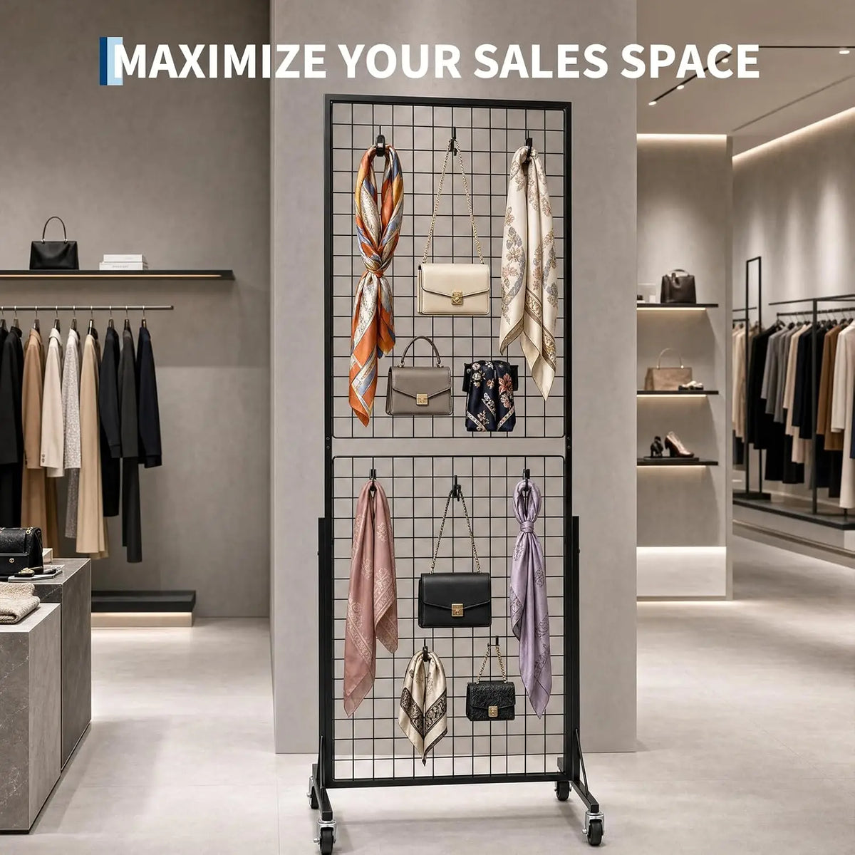 Tacleekii 3‑Pack Grid Wall Panels 2' X 5.6' Grid Wall Panel Display Stand Gridwall Display Racks for Art Craft Shows Retail Shop