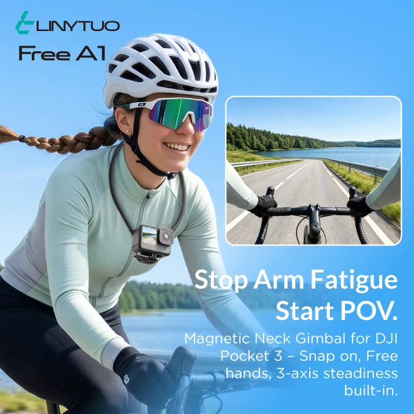 LINYTUO Magnetic Neck Phone Mount Hands Free POV Vlog Recording 360° Rotation Quick Release Neck Hanging Holder for iPhone Samsung Xiaomi