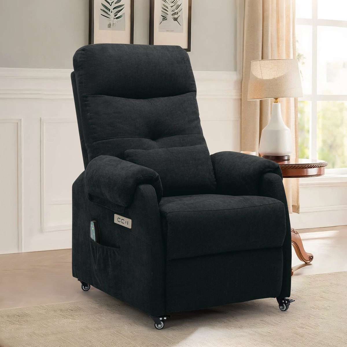 Korser Power Small Recliner Chair for Small Spaces with Wheels and USB Ports for Living Room,Bedroom,Office