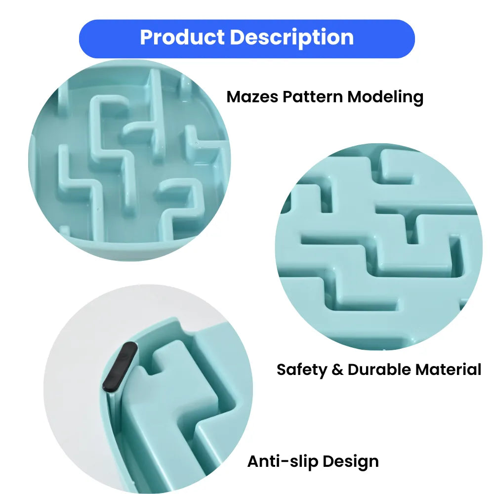 9PCS/Carton Slow Feeder Dog Bowls Maze Puzzle Anti-Gulping Pet Food Bowls Non-Slip Durable Feeding Dish for Dogs 2 Colors Mixed
