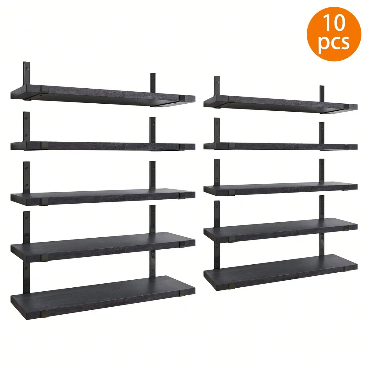 5/10Pcs Floating Shelves, 4.7 Inch Wide Wall Shelves with Invisible Brackets, Rustic Wood Storage Racks for Bedroom, Living Room, Kitchen, Bathroom