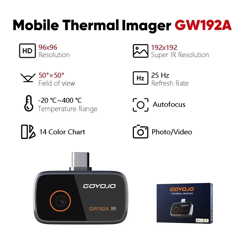 GOYOJO GW192A GW340 Infrared Thermal Imaging Camera for Phone Inspection