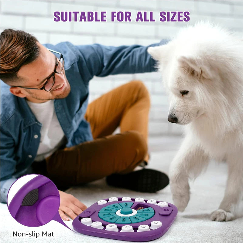 Dog Puzzle Feeder Toy, Interactive Treat Dispensing Dog Enrichment Toy, Slow Feeding Brain Stimulation Game for Small Medium Large Dogs