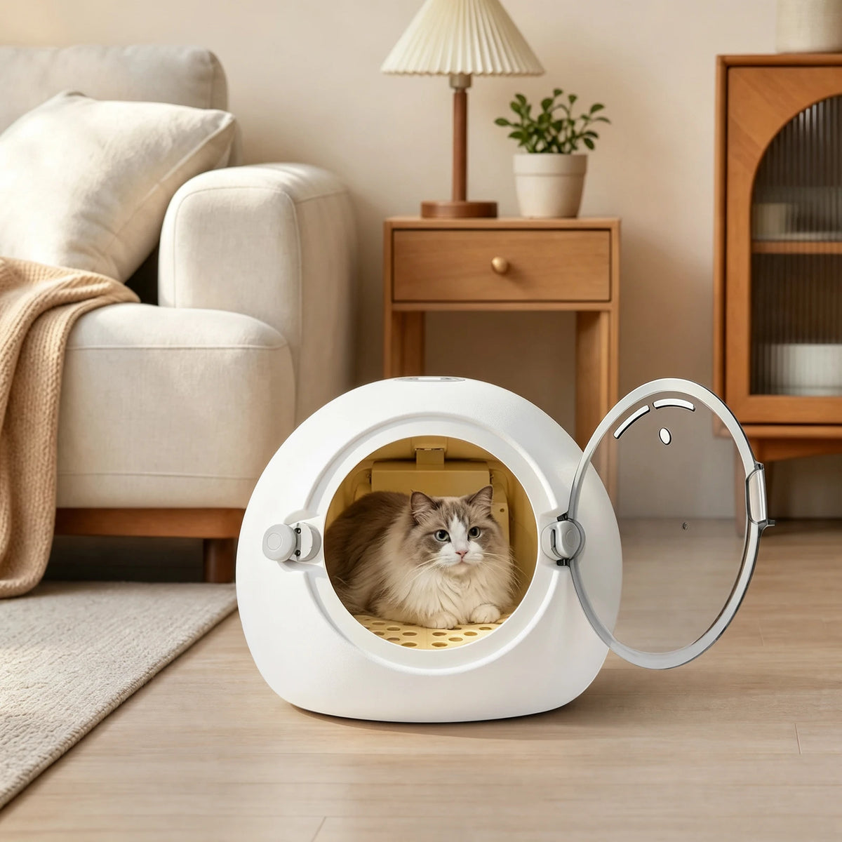 600W Pet Dryer Machine 20.28x14.61in Portable Cat Dryer Box 68-113°F Adjustable Puppy Drying Machine for Pets up to 16.53lbs Home, Pet Store, Travel
