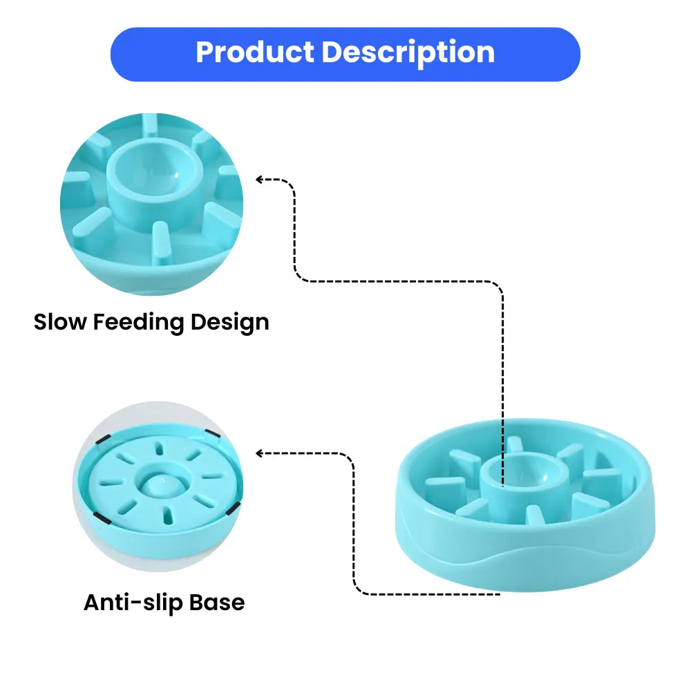 18PCS/Carton Dog Slow Feeder Bowl Anti Slip Pet Feeding Bowl for Healthy Eating 3 Colors Mixed Puppy Cat Food Bowl
