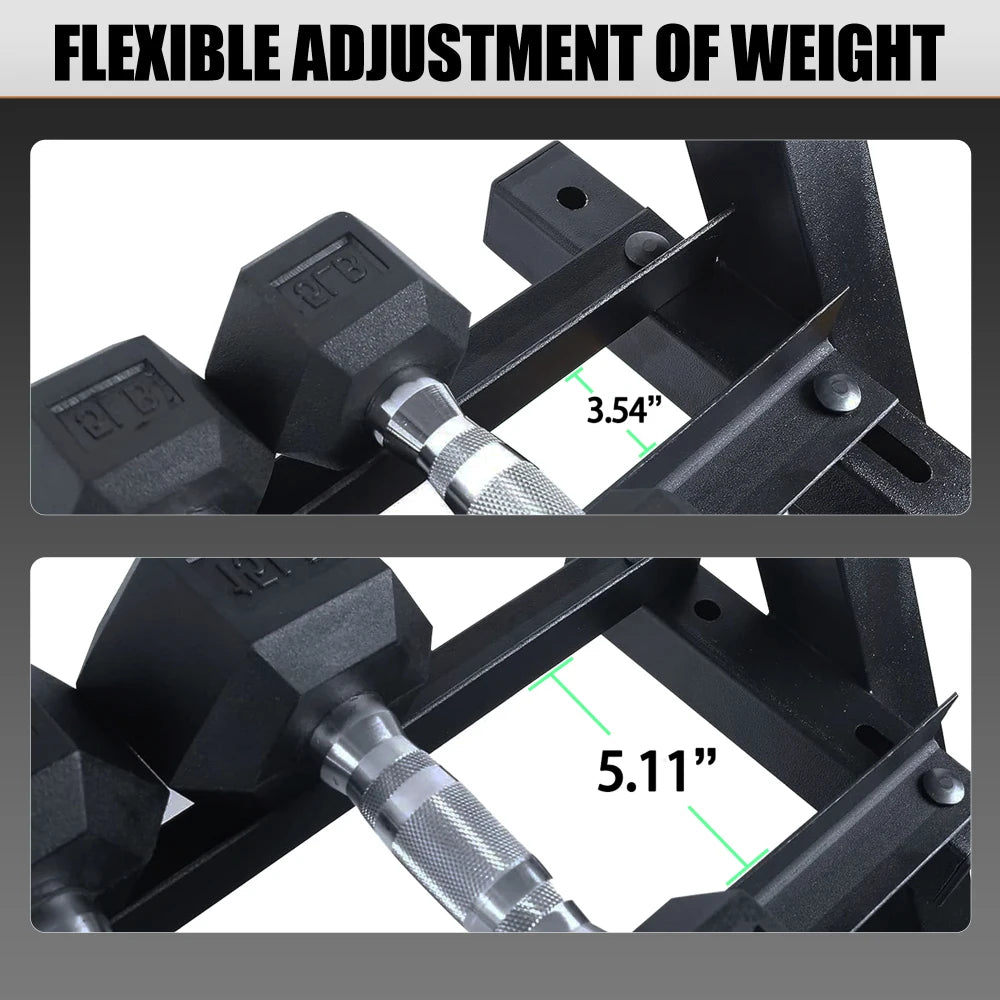 Ye 1100LB Capacity Adjustable 3-Tier Dumbbell Rack for Home Gyms, 36-Inch Base Model Storage Stand