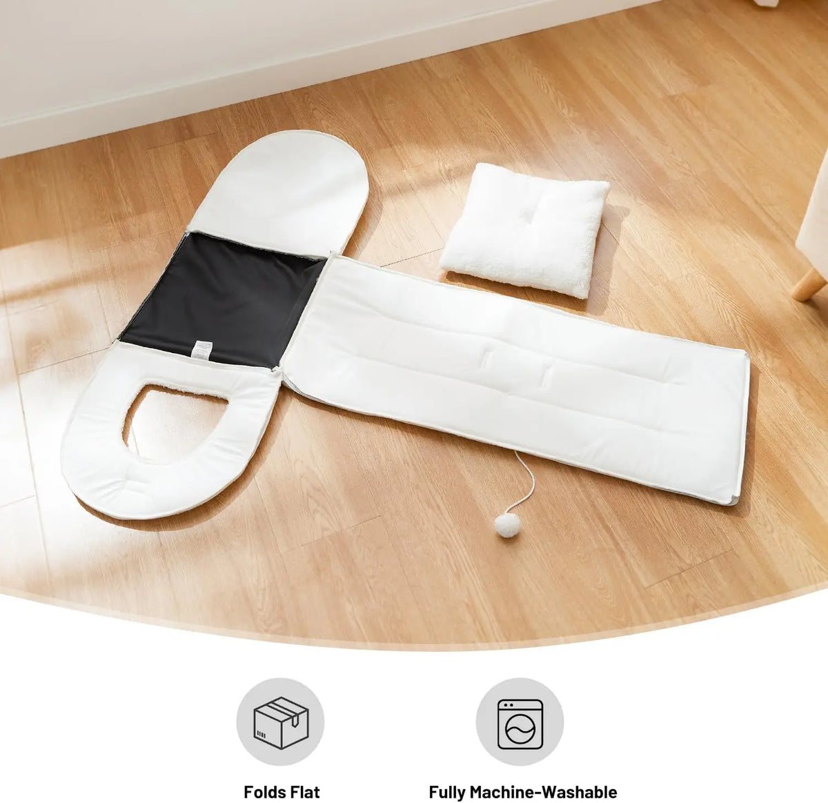 ZOMISIA 2in1 Cat Bed Cave for Indoor Cats Enclosed Bed with Washable Pillow
