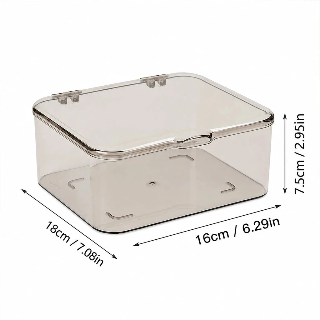 1 pc Transparent Plastic Storage Box with Lid Organizer for Medicine Cosmetics Makeup Jewelry Stationery Desktop Drawer Container Dustproof Clear Bin