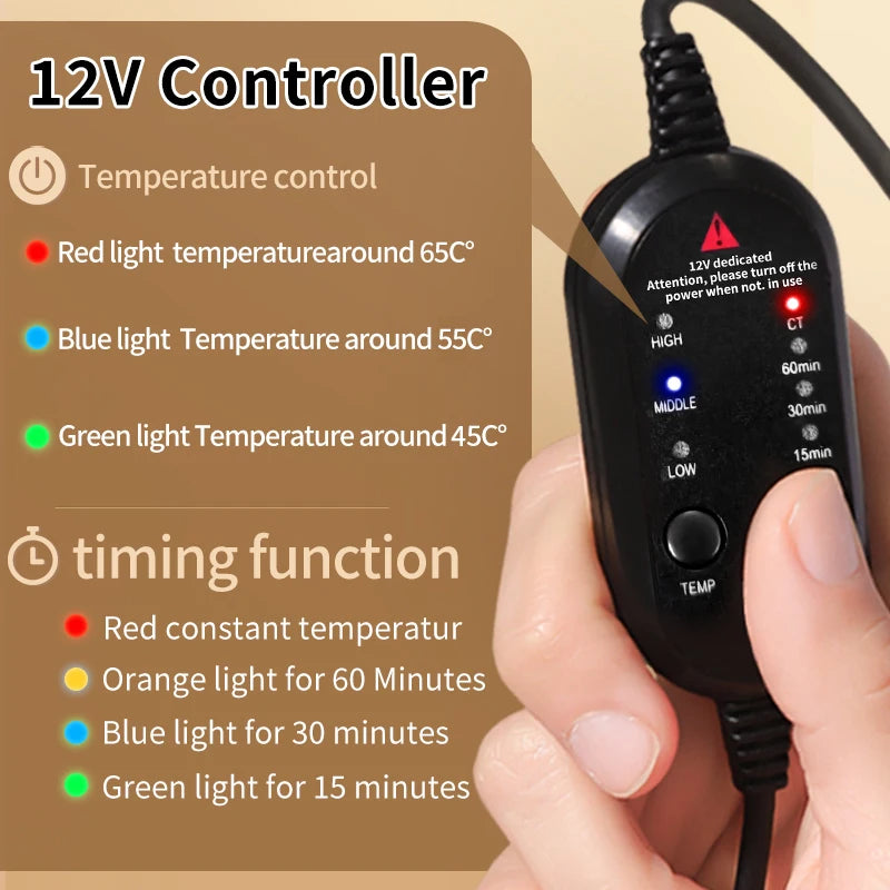 660nm Red Light Heated Headband Full-Wrap Head Massager Red Light 3 Heating Modes Relief Pain Anti-fatigue Helpful for Sleep Forehead Heating Pad Relieve Head Discomfort Home Relax 3 Modes Velcro Adjustable