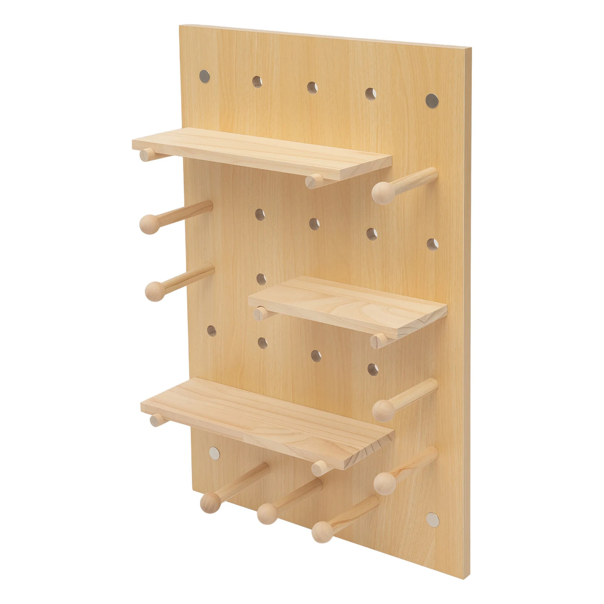 60*40cm Wooden Pegboard Set, Modular Display Pegboard Panel Kits, DIY Wood Nail Board For Home, Office, Garages