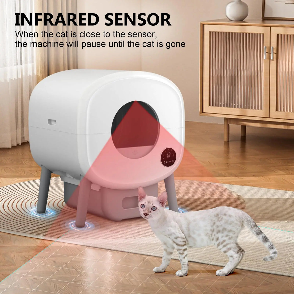 Automatic Self Cleaning Cat Litter Box App Control Safety Protection