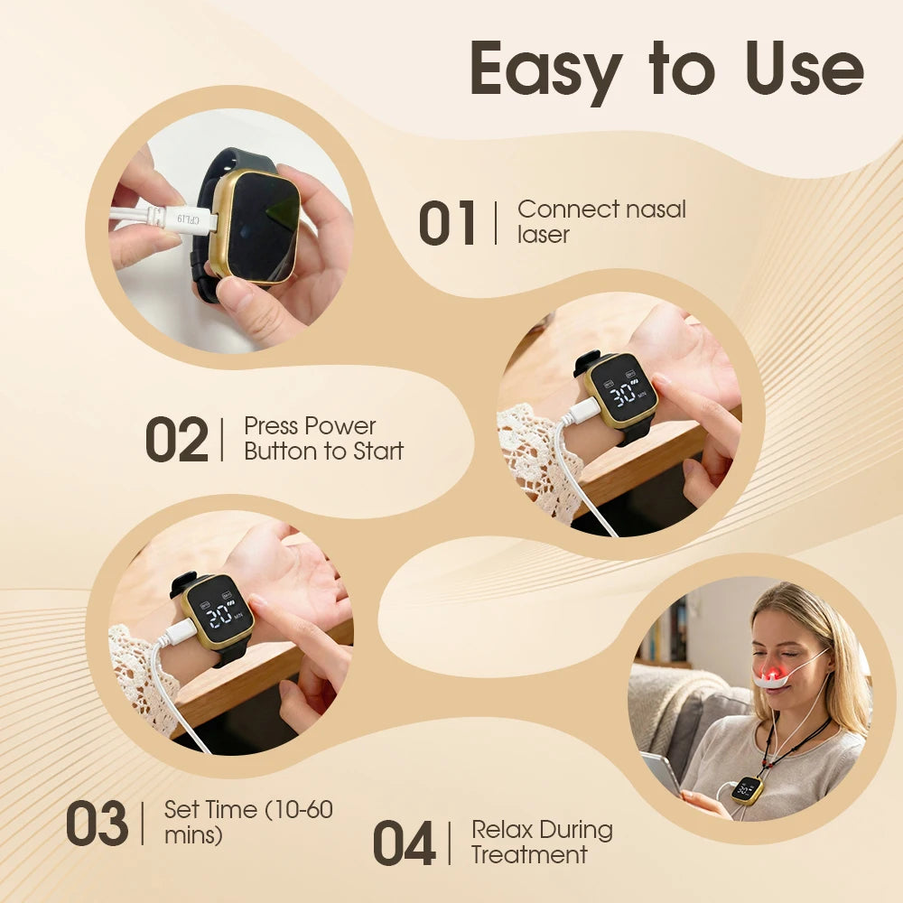 Jitesy 650nm Wrist And Nasal Low Level Laser Therapy Device