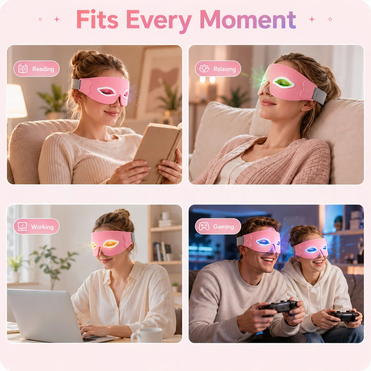 Jitesy Red Light Eye Mask for Relaxation and Skin Firming