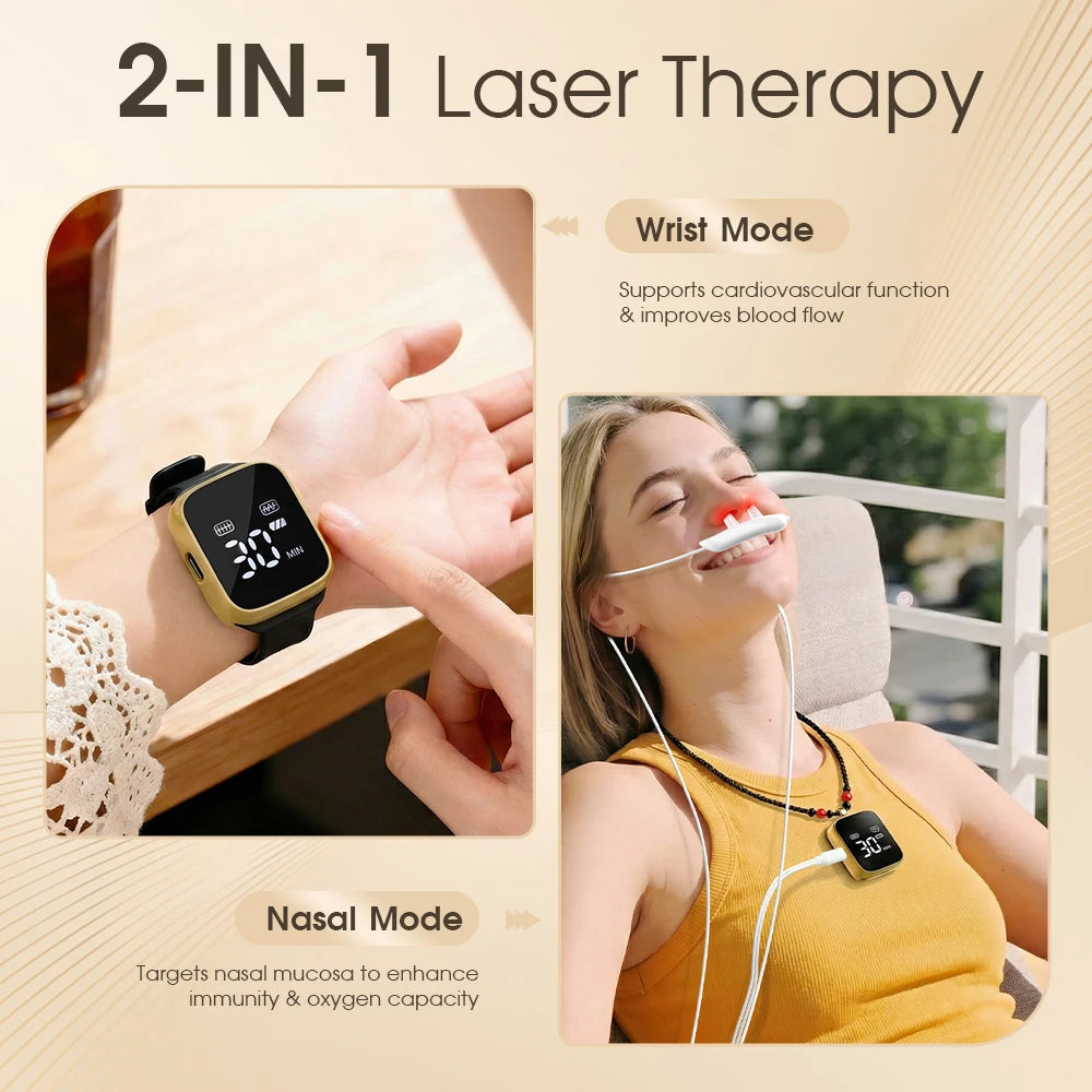 Jitesy 650nm Wrist And Nasal Low Level Laser Therapy Device
